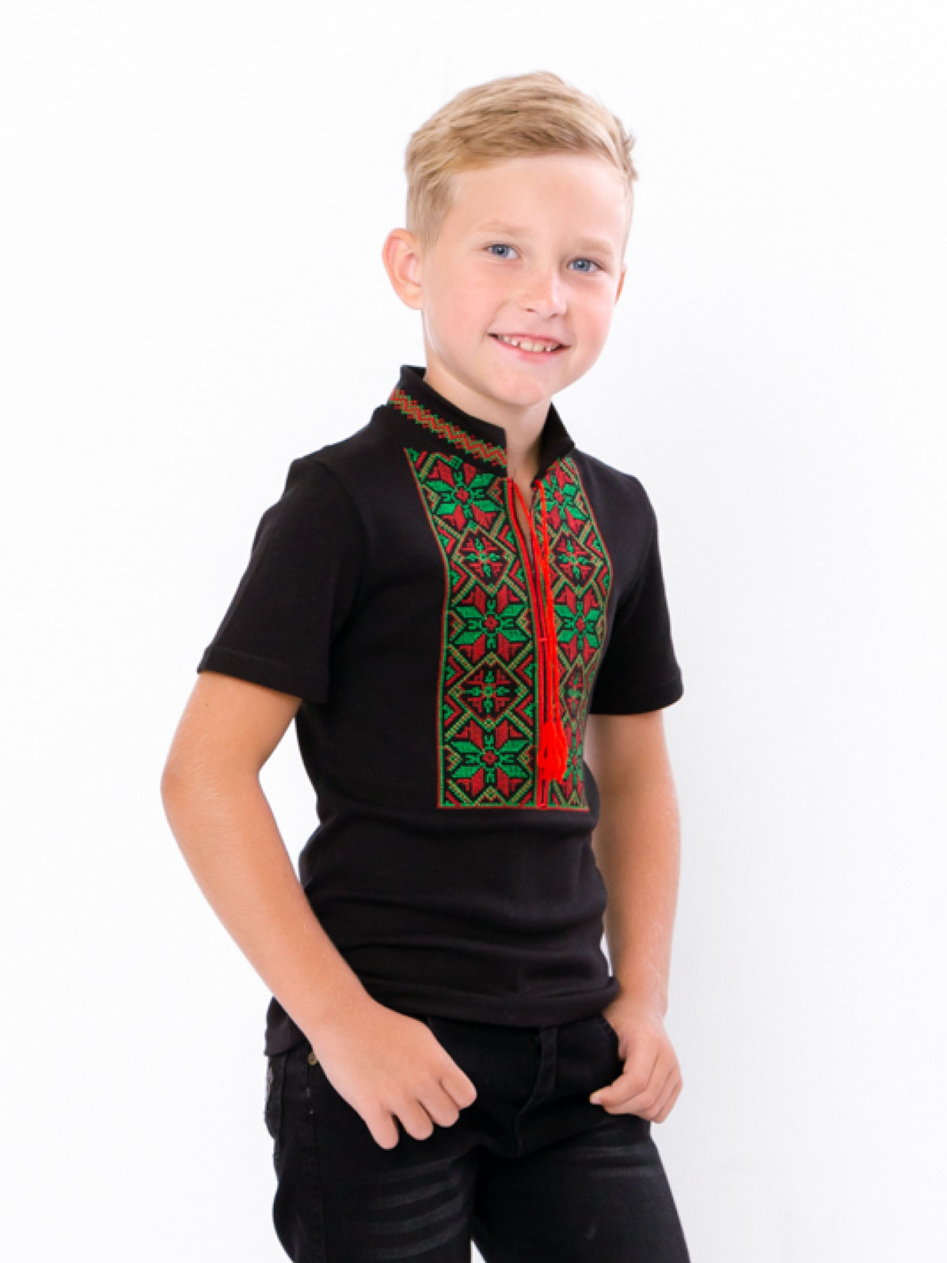 Вышитая рубашка Носи своє модель 6127-015-22-zelenij-chervonij Фото