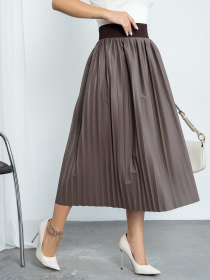 Юбка миди ISSA Plus модель 11451_brown Фото