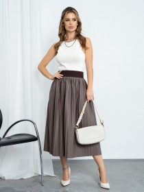 Юбка миди ISSA Plus модель 11451_brown Фото