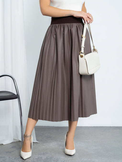 Спідниця міді ISSA Plus модель 11451_brown Фото