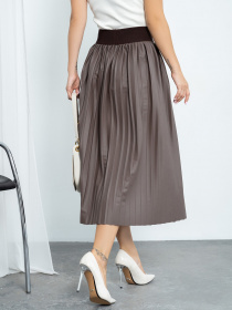 Юбка миди ISSA Plus модель 11451_brown Фото