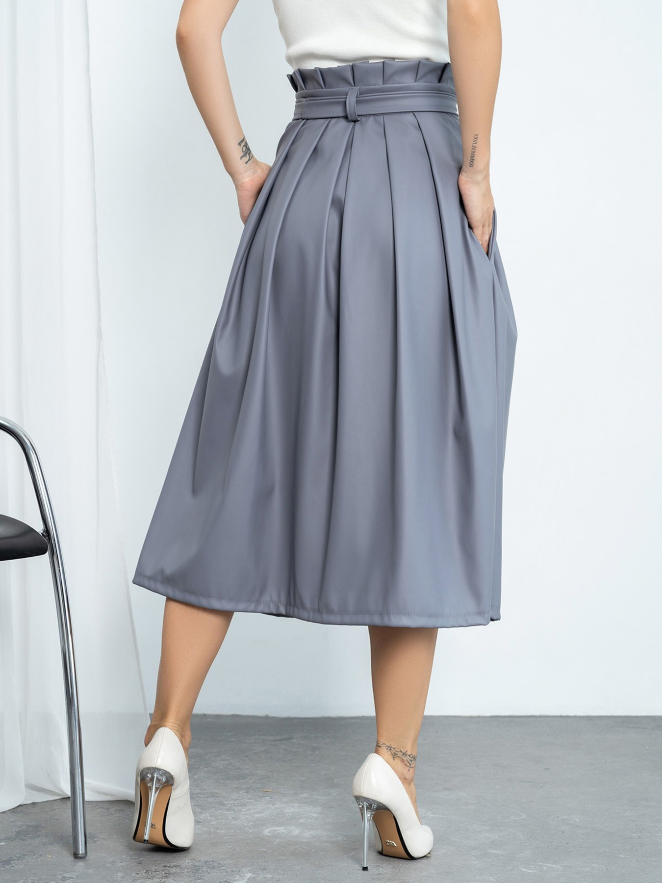 Юбка миди ISSA Plus модель 13140_gray Фото