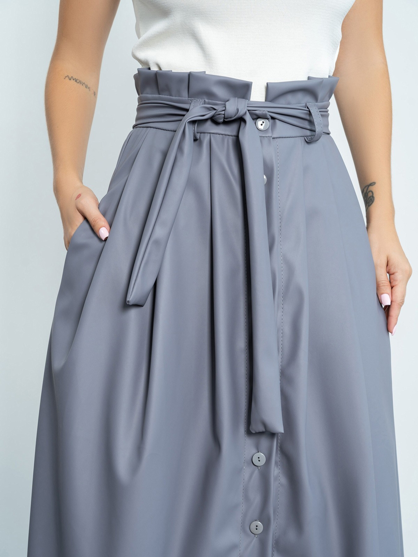 Юбка миди ISSA Plus модель 13140_gray Фото