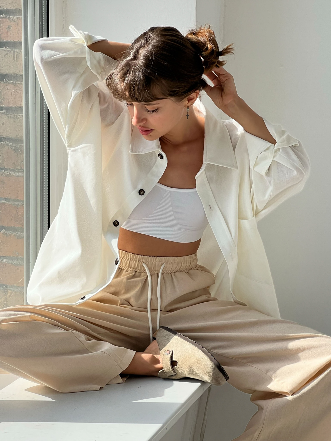 Рубашка IJ модель ij-sorochka-linen-milk Фото