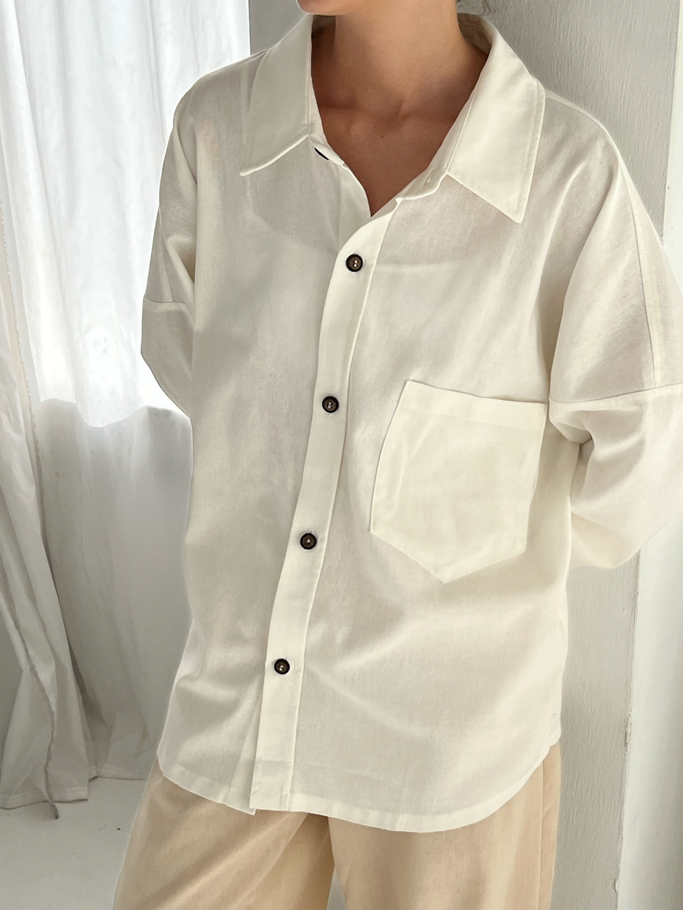 Рубашка IJ модель ij-sorochka-linen-milk Фото