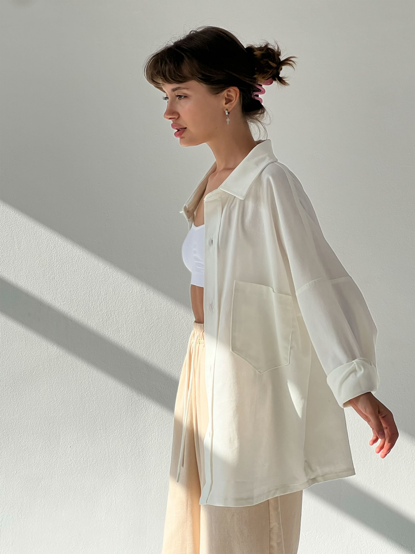 Рубашка IJ модель ij-sorochka-linen-milk Фото