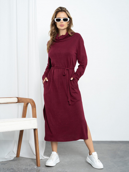 Платье миди ISSA Plus модель 13552_burgundy Фото