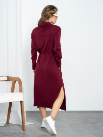 Сукня міді ISSA Plus модель 13552_burgundy Фото
