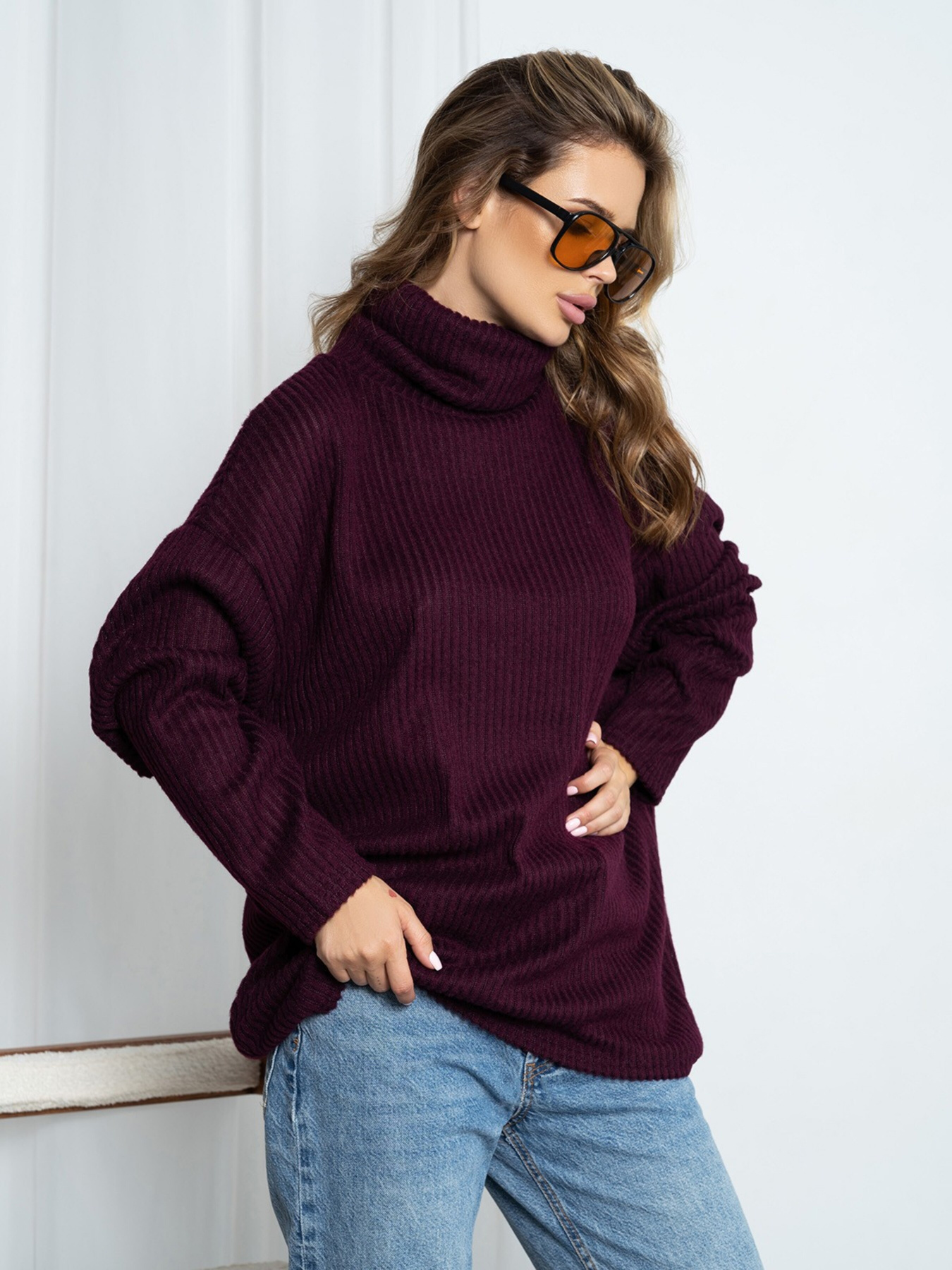 Свитер ISSA Plus модель 13763_purple Фото