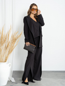 Деловой костюм ISSA Plus модель 14206_black Деловой костюм ISSA Plus модель 14206_black Фото