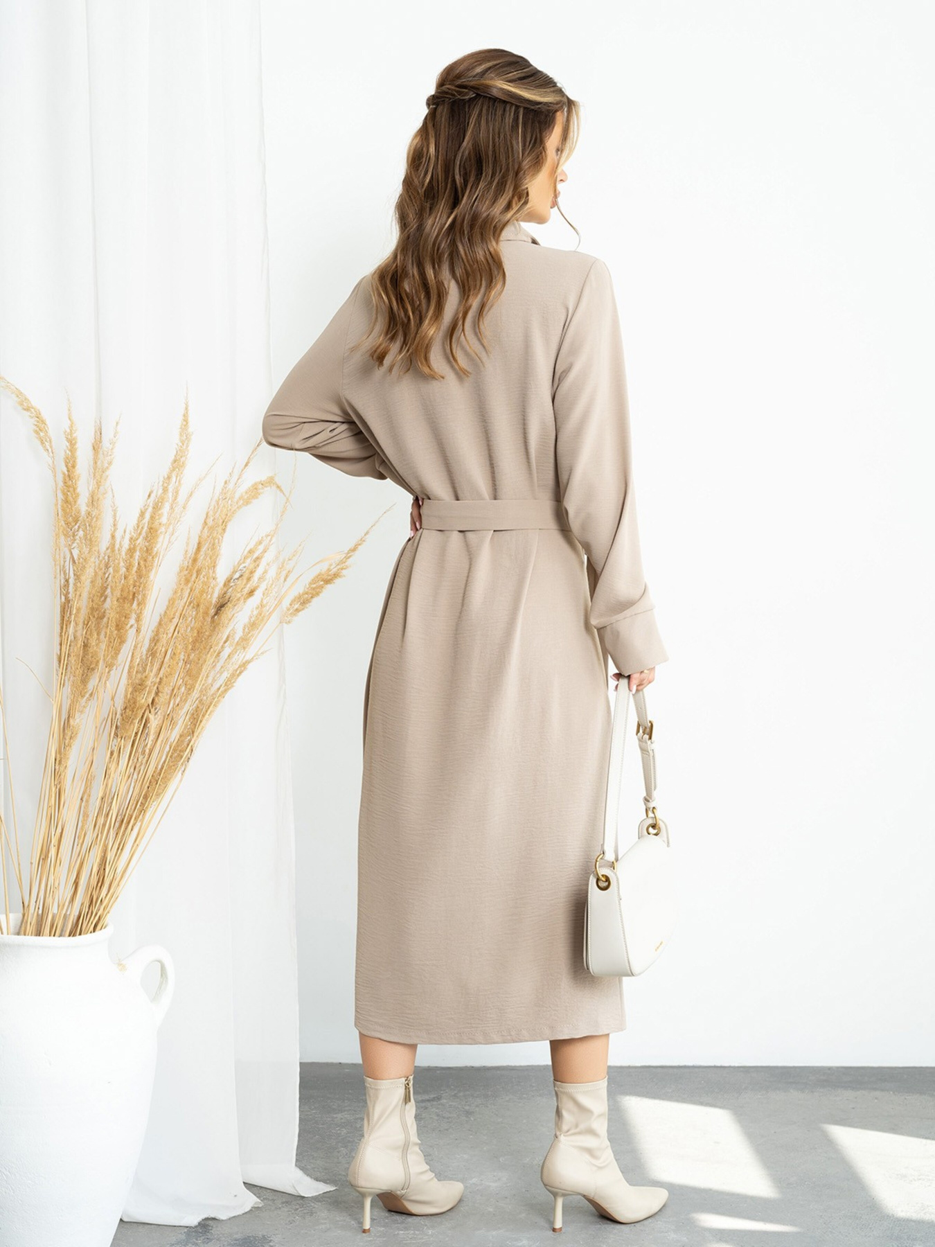 Платье миди ISSA Plus модель 14210_beige Фото