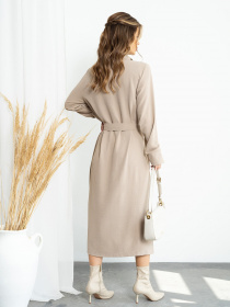 Платье миди ISSA Plus модель 14210_beige Фото