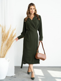 Платье миди ISSA Plus модель 14210_khaki Фото