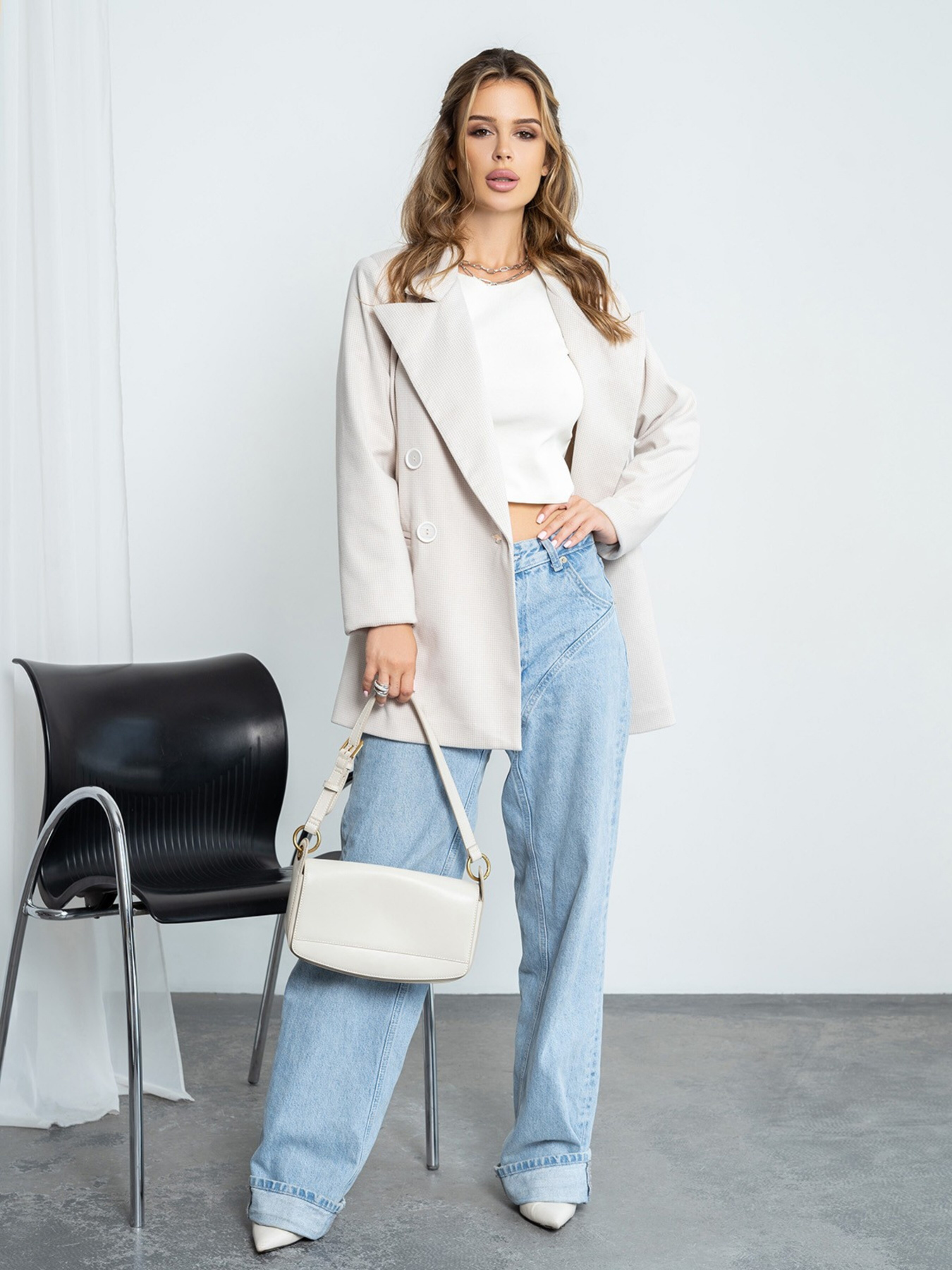 Блейзер ISSA Plus модель 14217_beige Фото