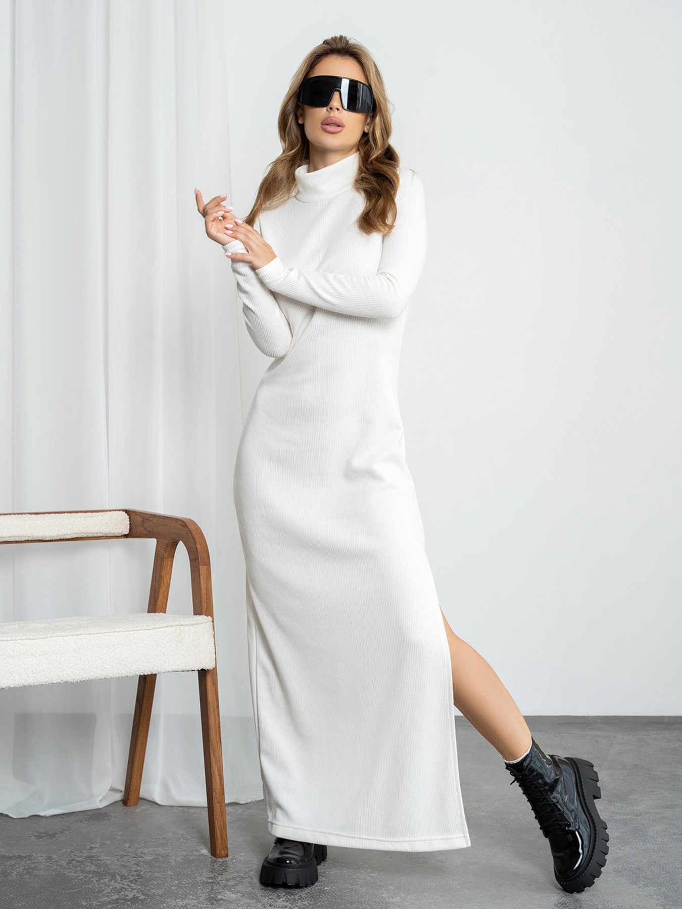 Сукня максі ISSA Plus модель 12971A_milk Фото