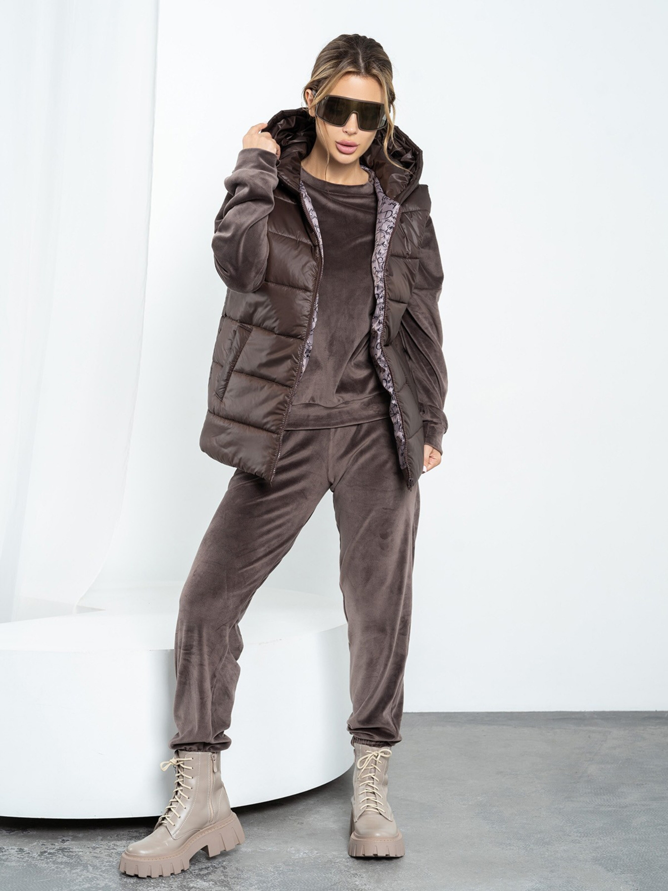 Спортивний костюм ISSA Plus модель SA-480_brown Спортивний костюм ISSA Plus модель SA-480_brown Фото