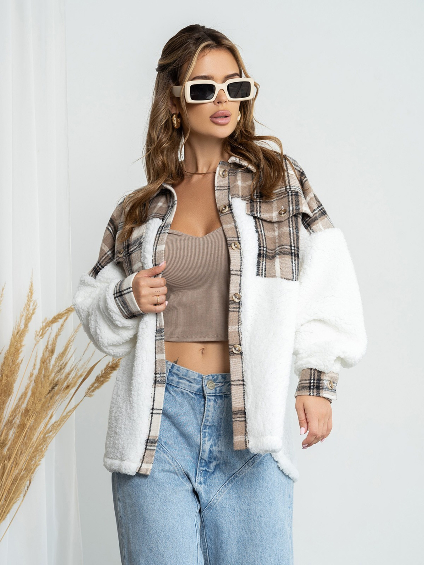 Куртка-сорочка ISSA Plus модель SA-493_beige Фото