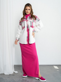 Куртка-сорочка ISSA Plus модель SA-493_pink Куртка-сорочка ISSA Plus модель SA-493_pink Фото