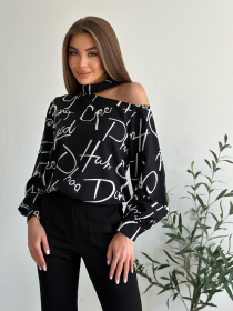 Блуза ISSA Plus модель SA-494_black Фото