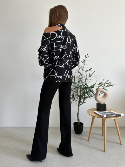 Блуза ISSA Plus модель SA-494_black — фото 4 - INTERTOP