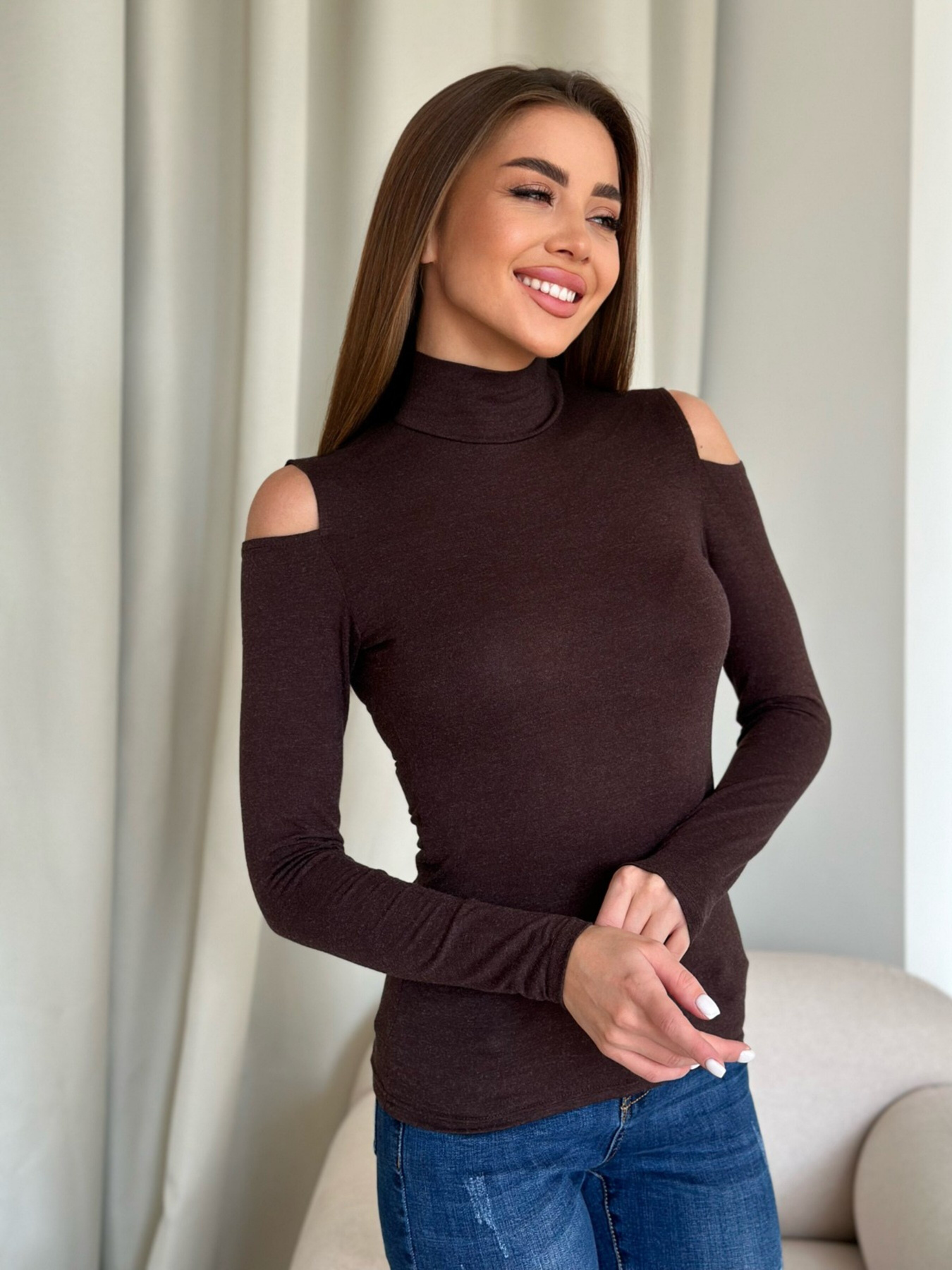 Водолазка ISSA Plus модель WN20-538_brown Фото