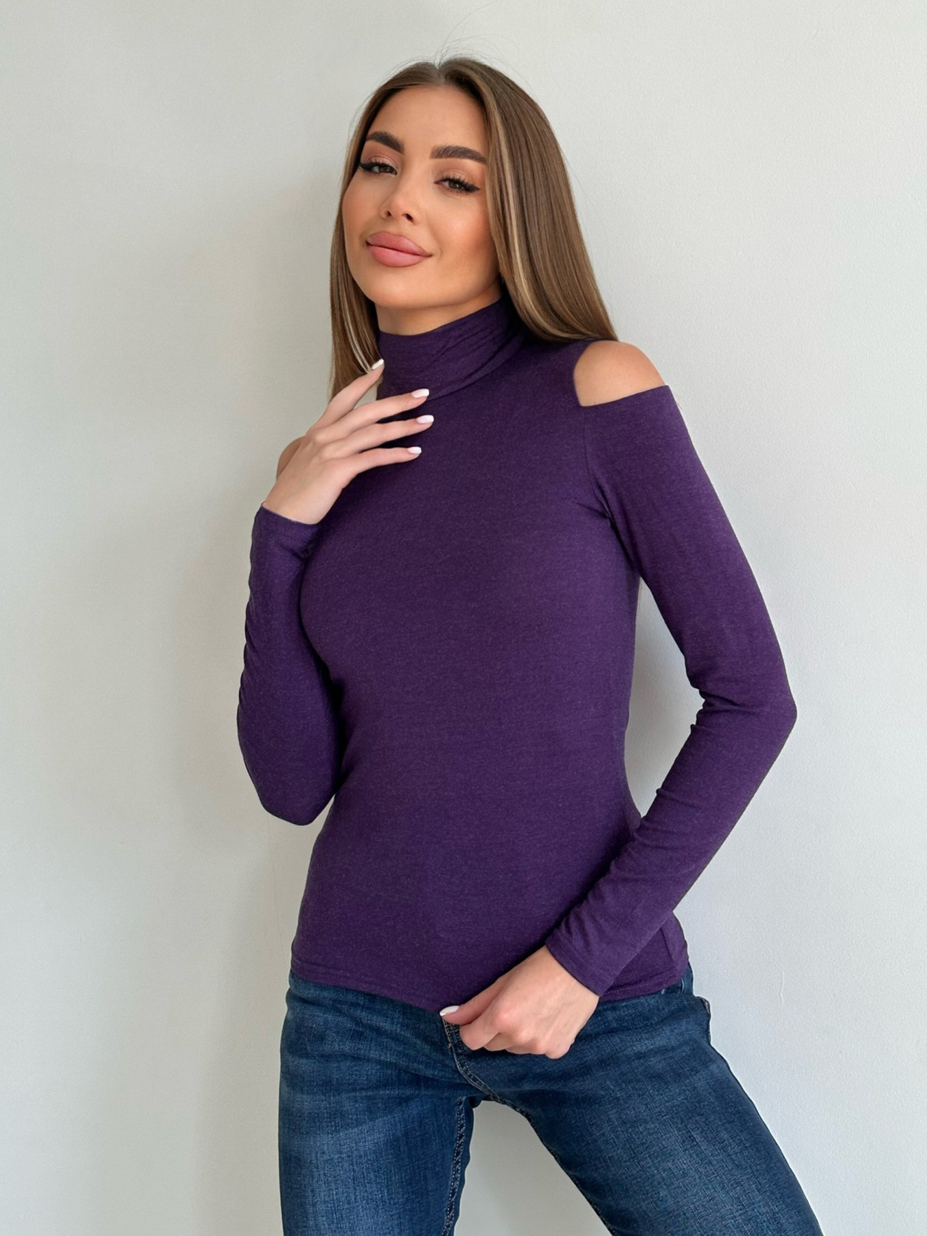 Водолазка ISSA Plus модель WN20-538_purple Фото