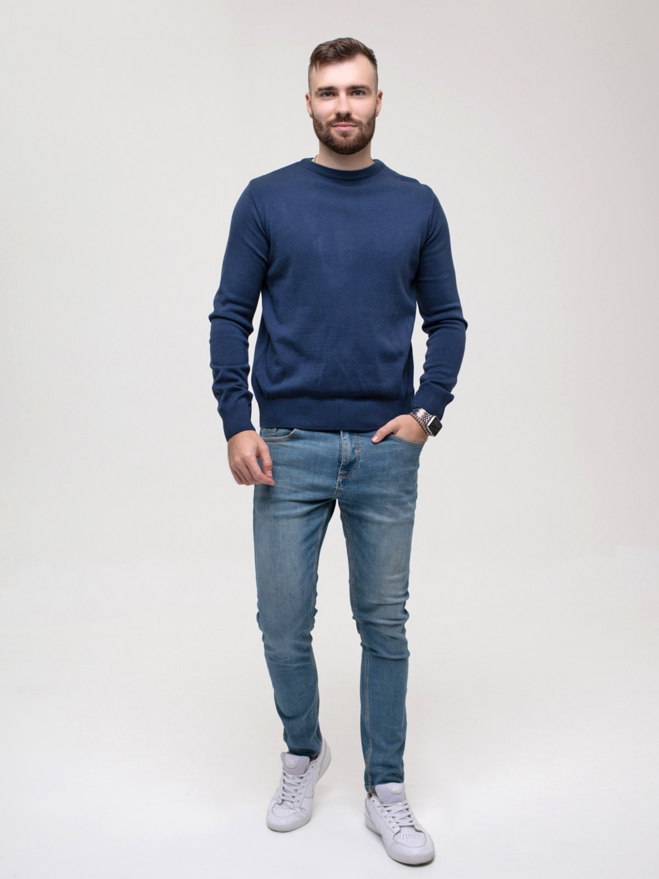 Джемпер ISSA Plus модель GN4-151_blue Фото