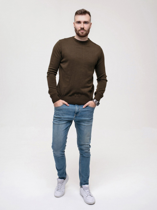 Джемпер ISSA Plus модель GN4-151_khaki Фото