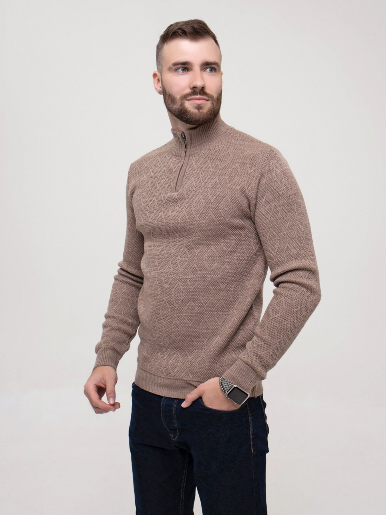 Свитер ISSA Plus модель GN4-152_beige Свитер ISSA Plus модель GN4-152_beige Фото