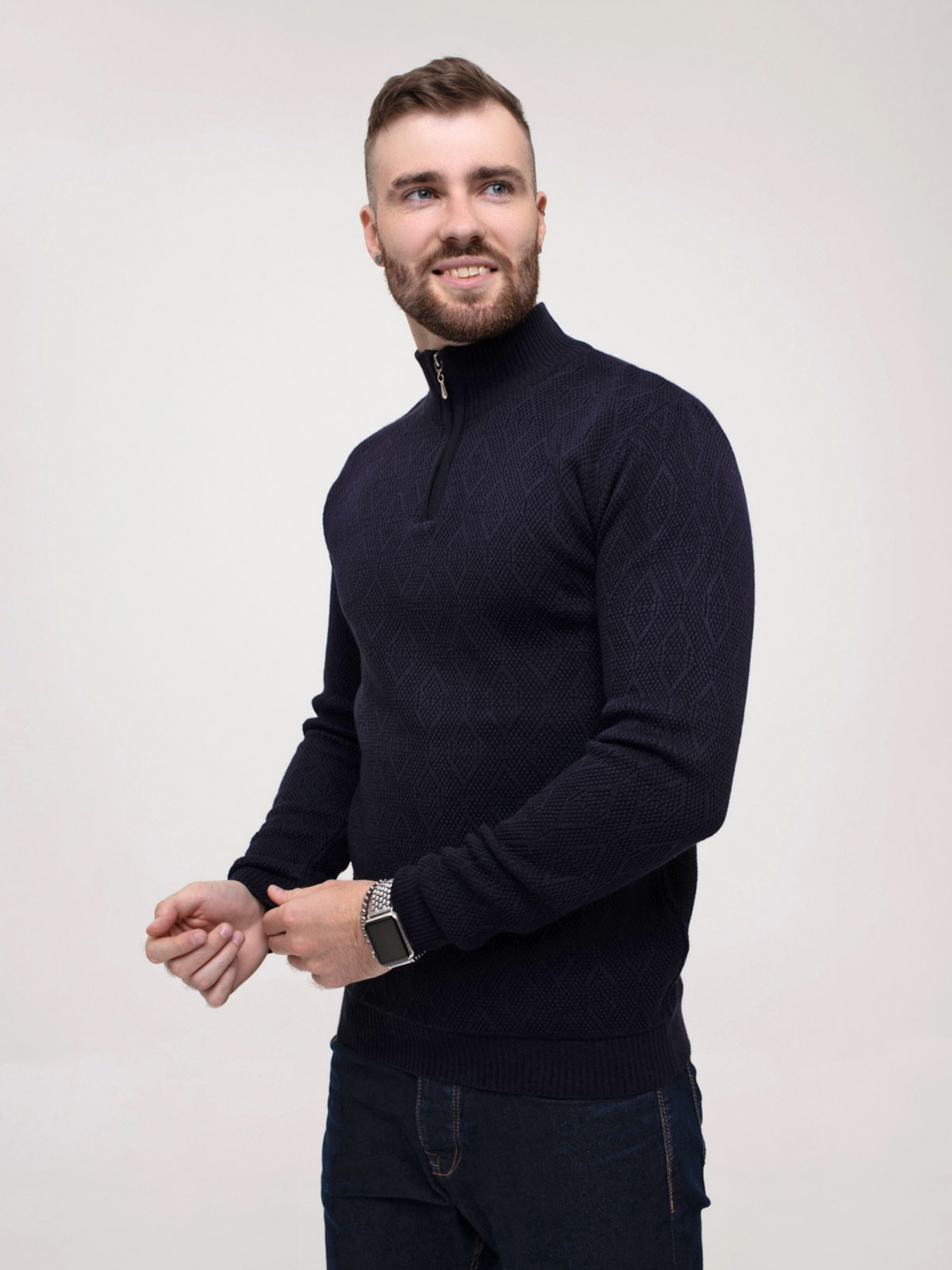 Свитер ISSA Plus модель GN4-152_darkblue Свитер ISSA Plus модель GN4-152_darkblue Фото