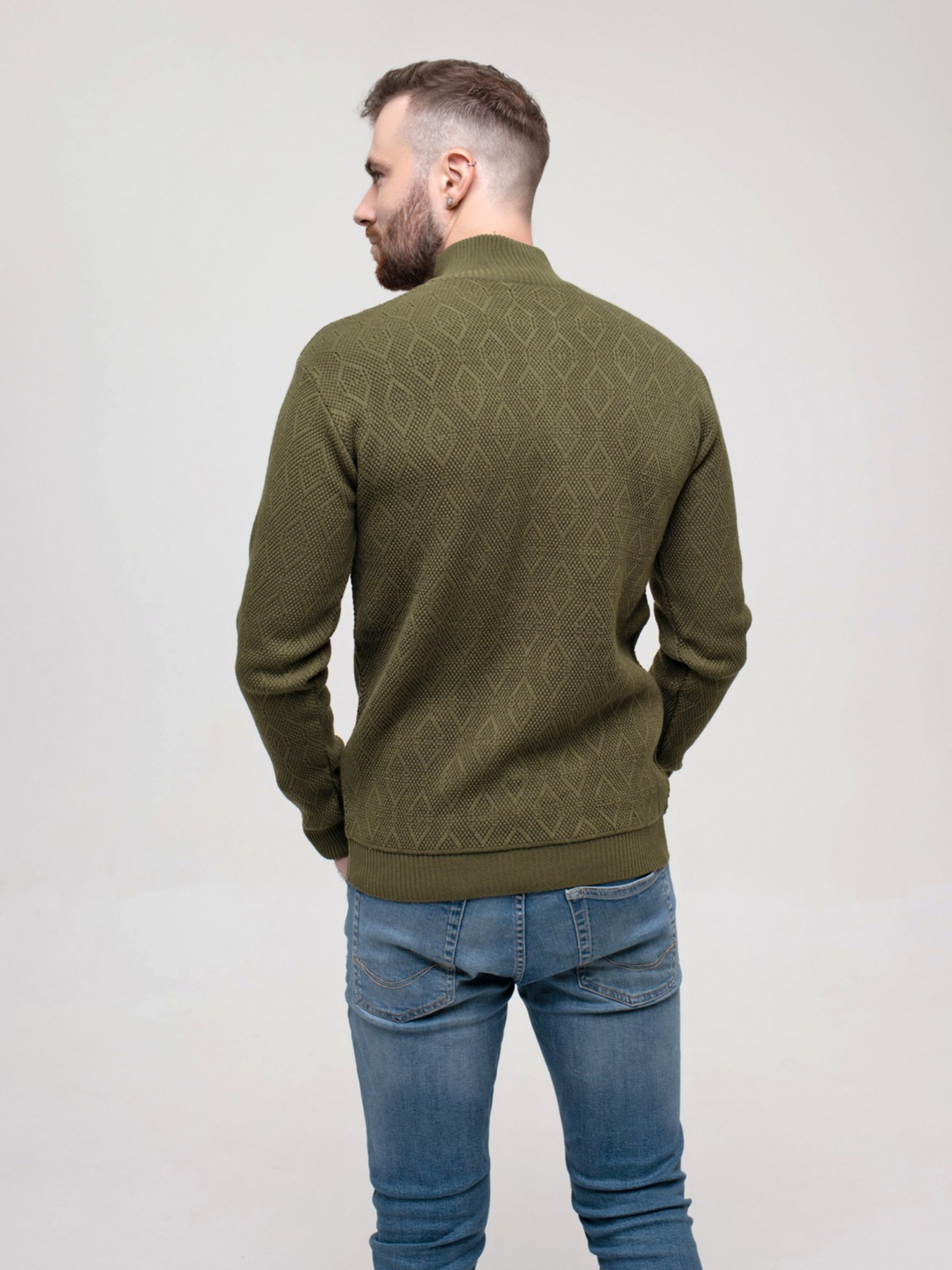 Светр ISSA Plus модель GN4-152_khaki Фото