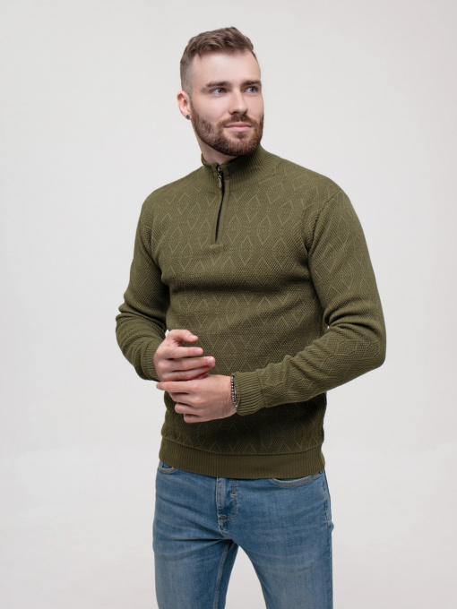 Светр ISSA Plus модель GN4-152_khaki Фото