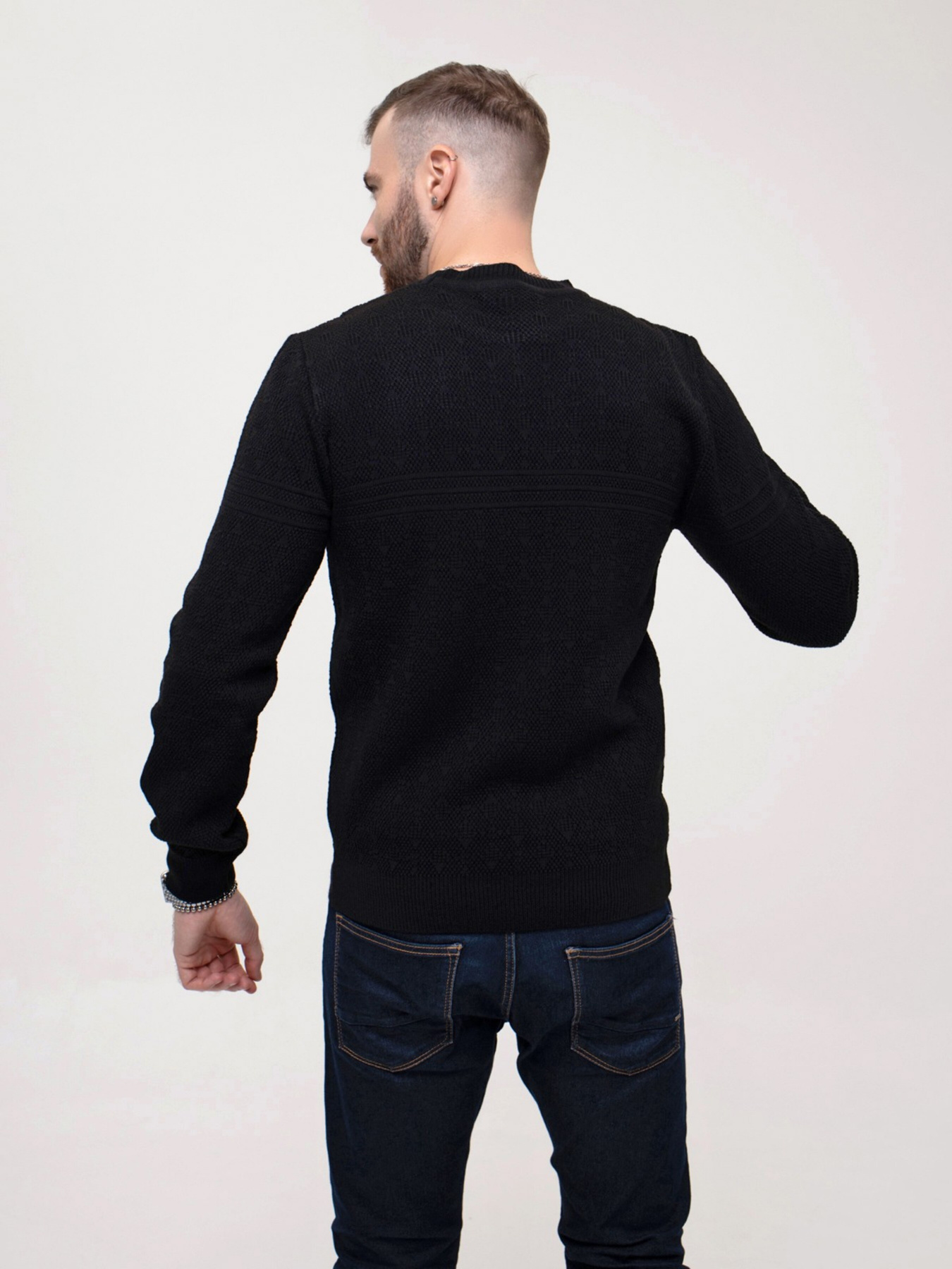 Джемпер ISSA Plus модель GN4-153_black Джемпер ISSA Plus модель GN4-153_black Фото