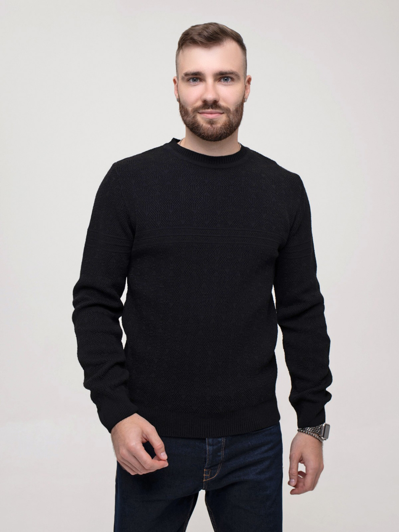 Джемпер ISSA Plus модель GN4-153_black Джемпер ISSA Plus модель GN4-153_black Фото