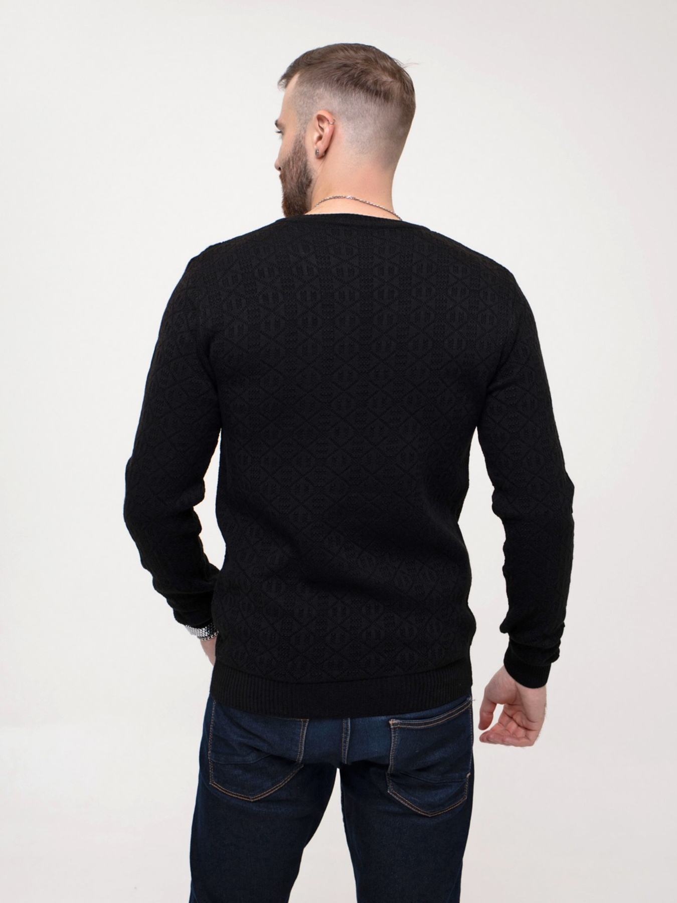 Джемпер ISSA Plus модель GN4-155_black Джемпер ISSA Plus модель GN4-155_black Фото