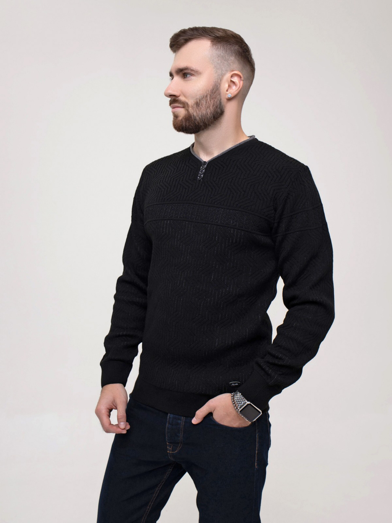 Джемпер ISSA Plus модель GN4-156_black Фото