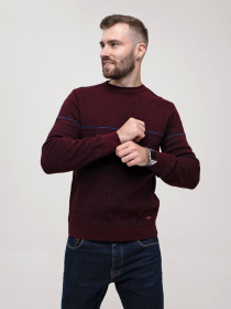 Джемпер ISSA Plus модель GN4-157_burgundy Фото