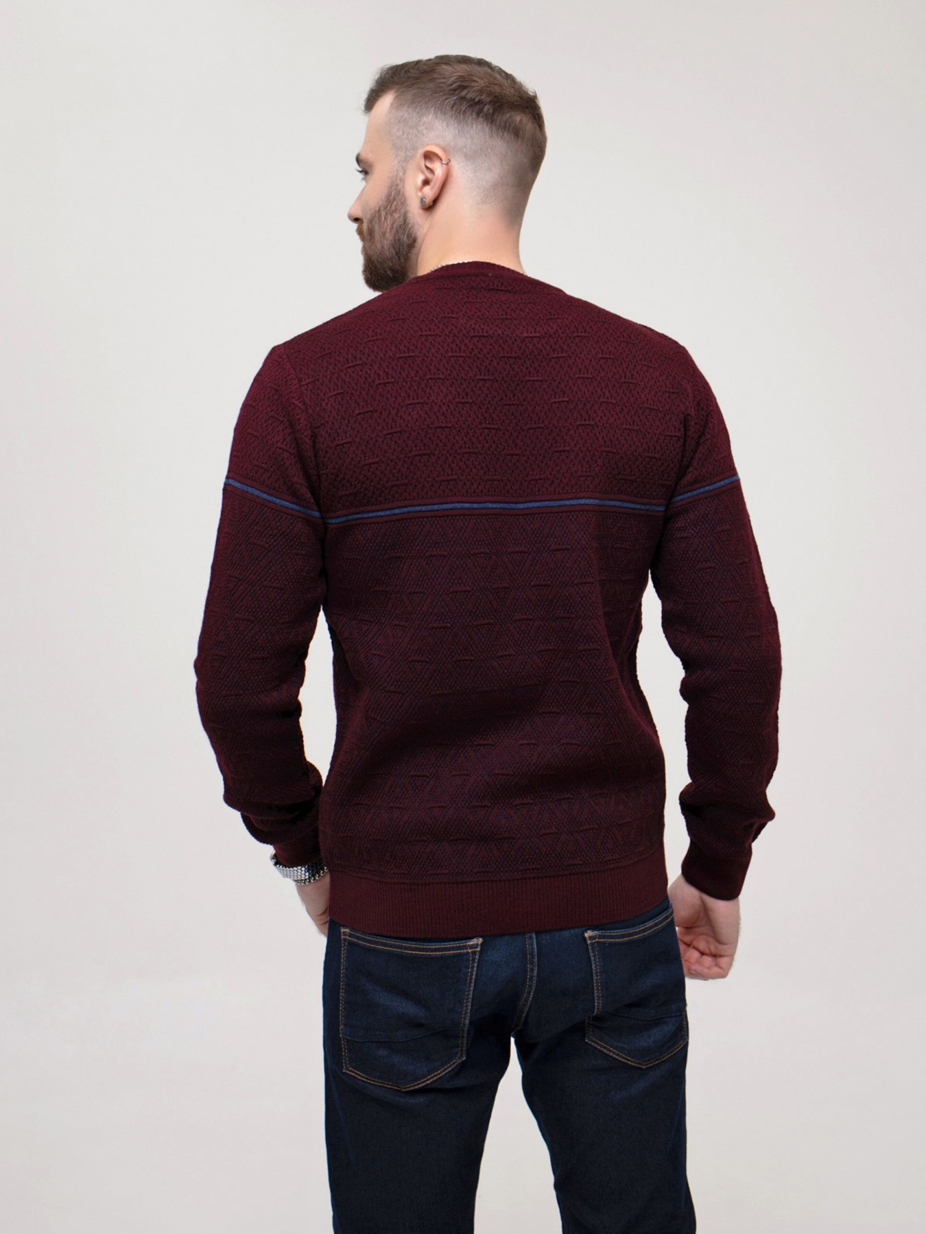 Джемпер ISSA Plus модель GN4-157_burgundy Фото