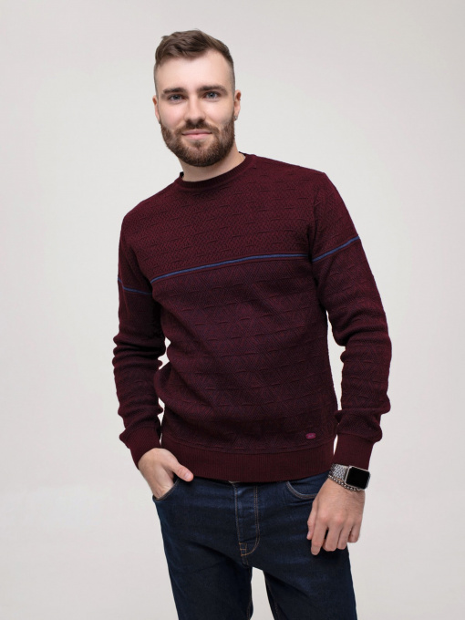 Джемпер ISSA Plus модель GN4-157_burgundy Фото
