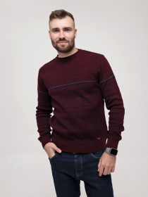 Джемпер ISSA Plus модель GN4-157_burgundy Фото
