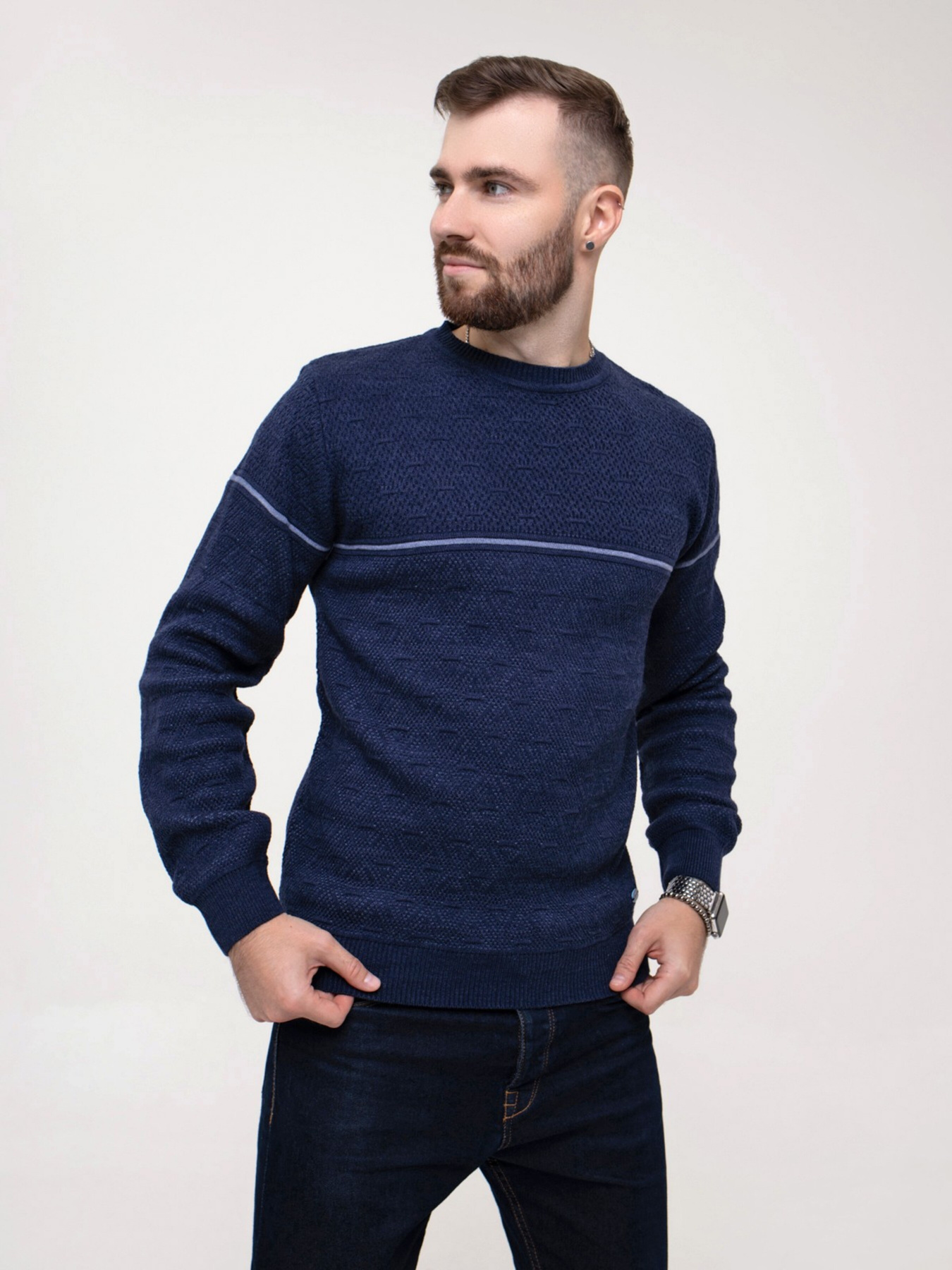 Джемпер ISSA Plus модель GN4-157_blue Джемпер ISSA Plus модель GN4-157_blue Фото