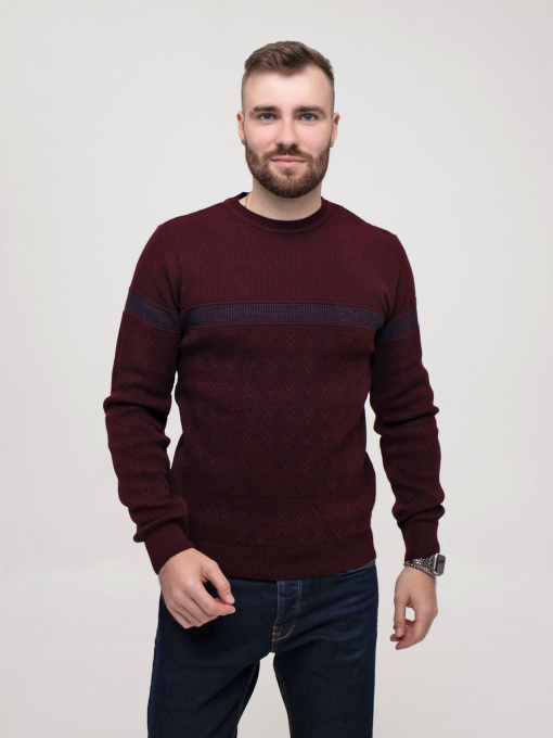 Джемпер ISSA Plus модель GN4-158_burgundy Фото