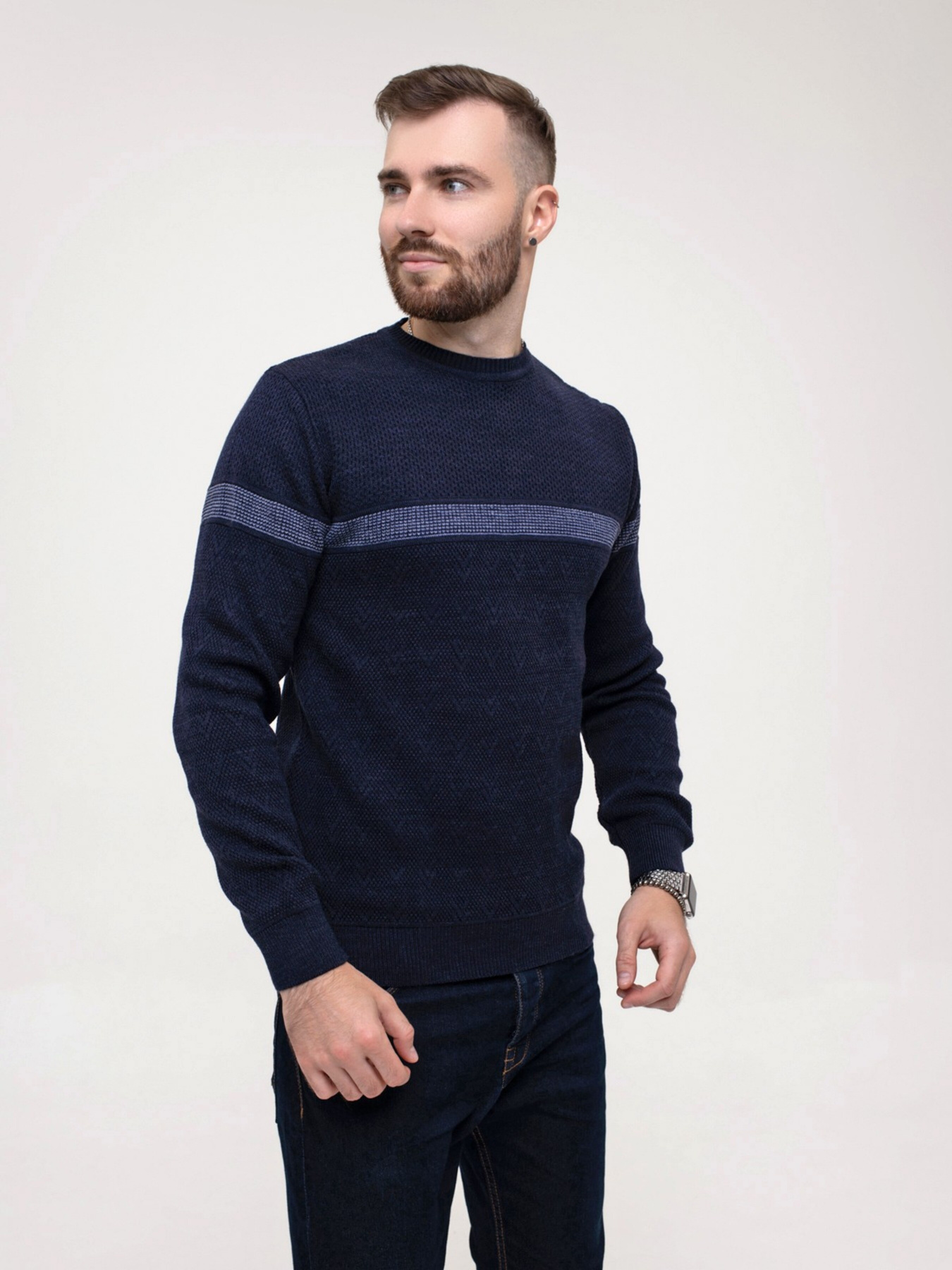 Джемпер ISSA Plus модель GN4-158_blue Джемпер ISSA Plus модель GN4-158_blue Фото