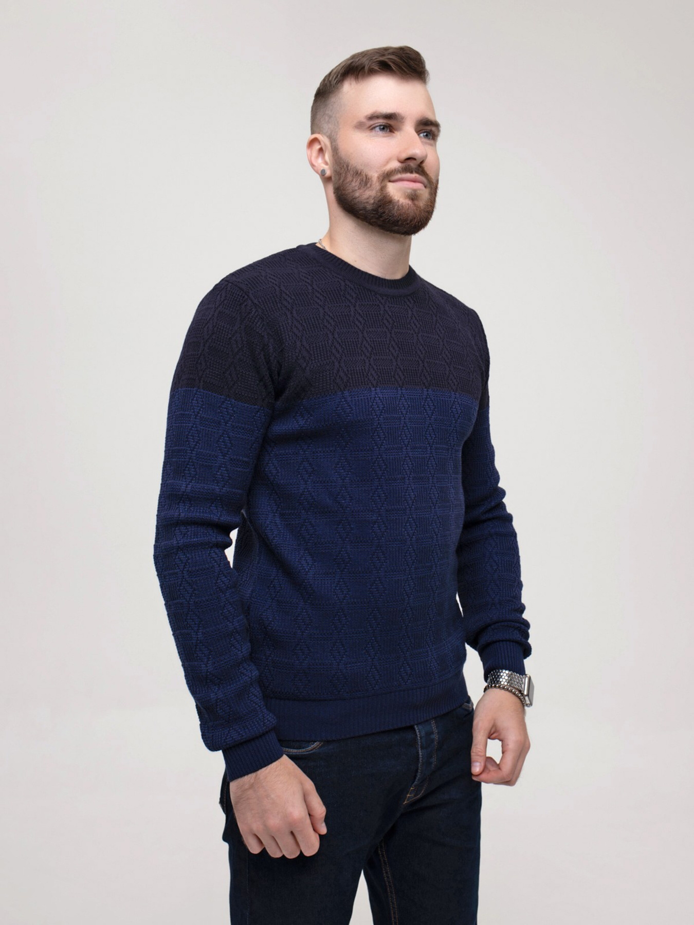 Джемпер ISSA Plus модель GN4-159_blue Фото