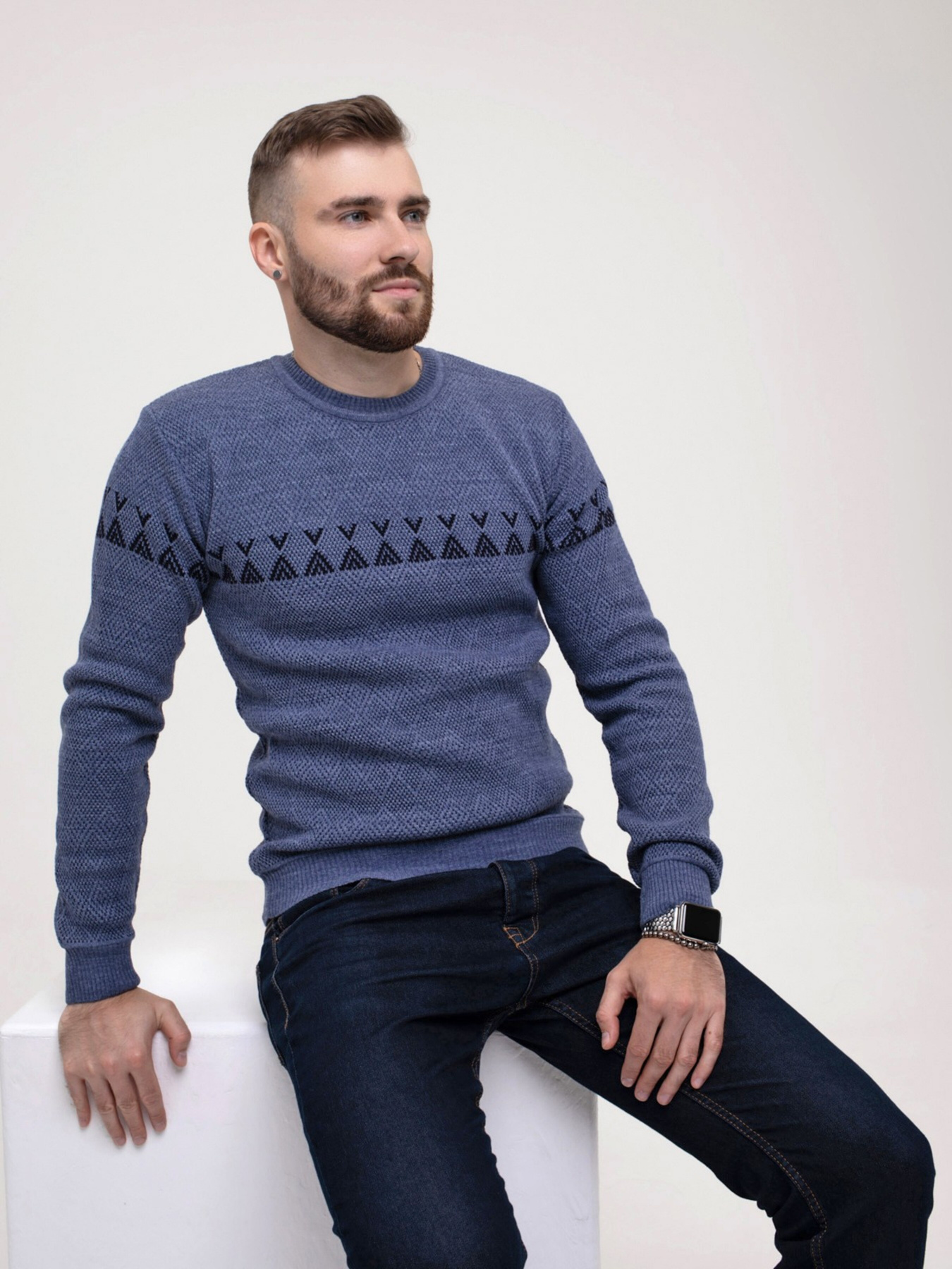 Джемпер ISSA Plus модель GN4-160_blue Фото