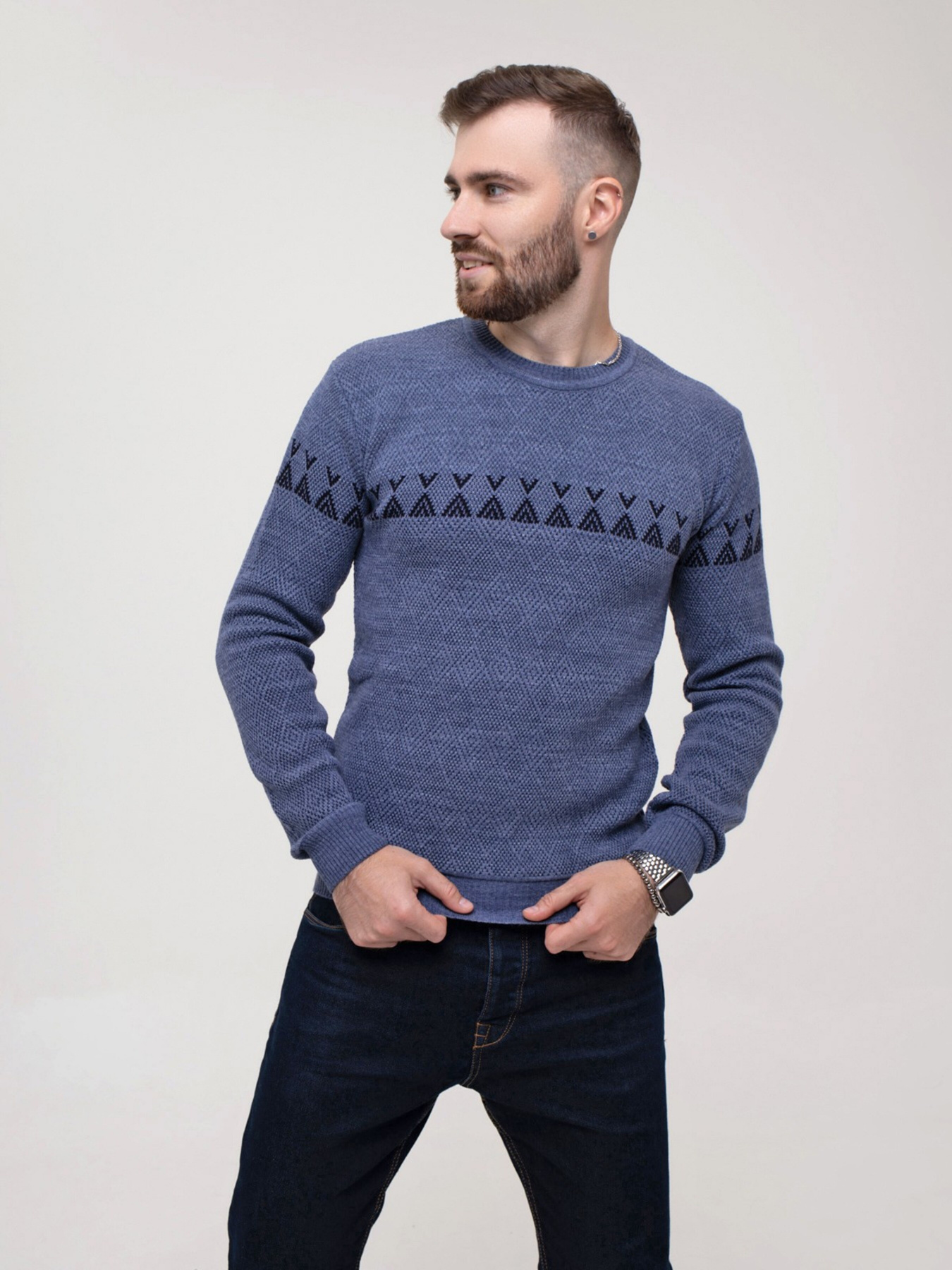 Джемпер ISSA Plus модель GN4-160_blue Фото