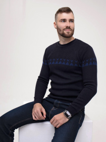 Джемпер ISSA Plus модель GN4-160_darkblue Фото