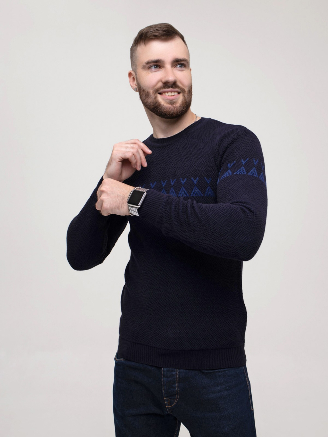 Джемпер ISSA Plus модель GN4-160_darkblue Джемпер ISSA Plus модель GN4-160_darkblue Фото