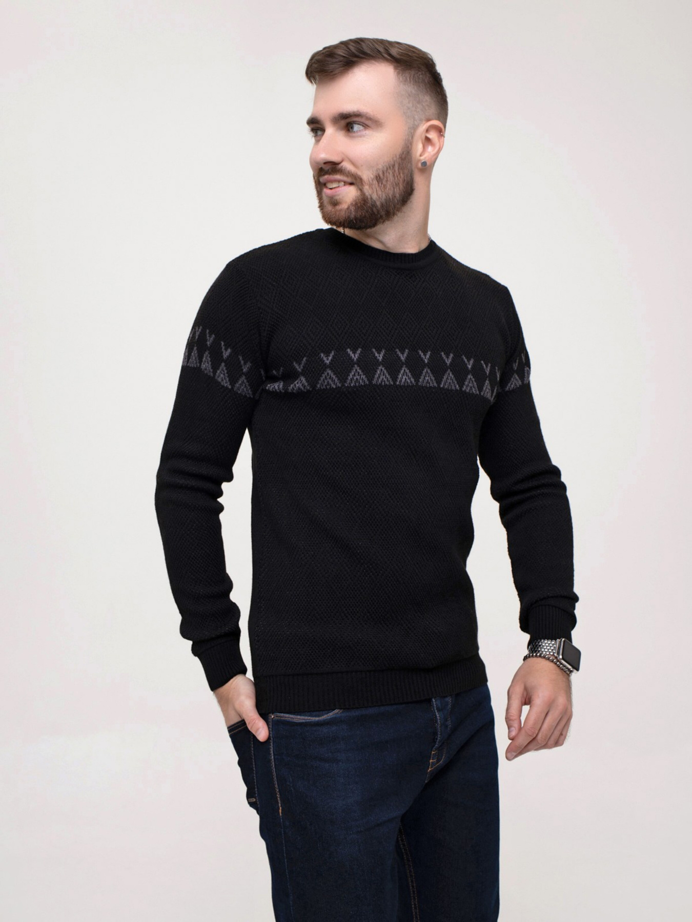 Джемпер ISSA Plus модель GN4-160_black Джемпер ISSA Plus модель GN4-160_black Фото