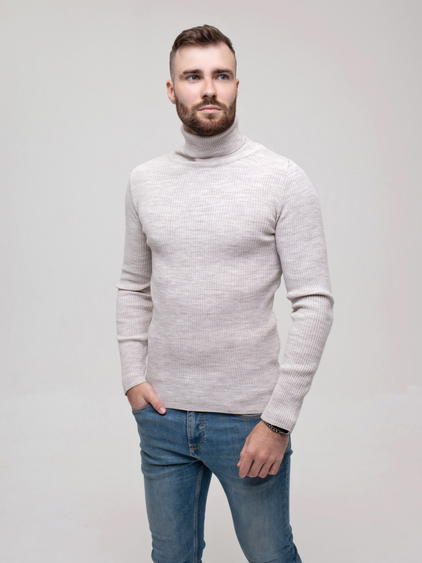 Свитер ISSA Plus модель GN4-58_lightgray Фото